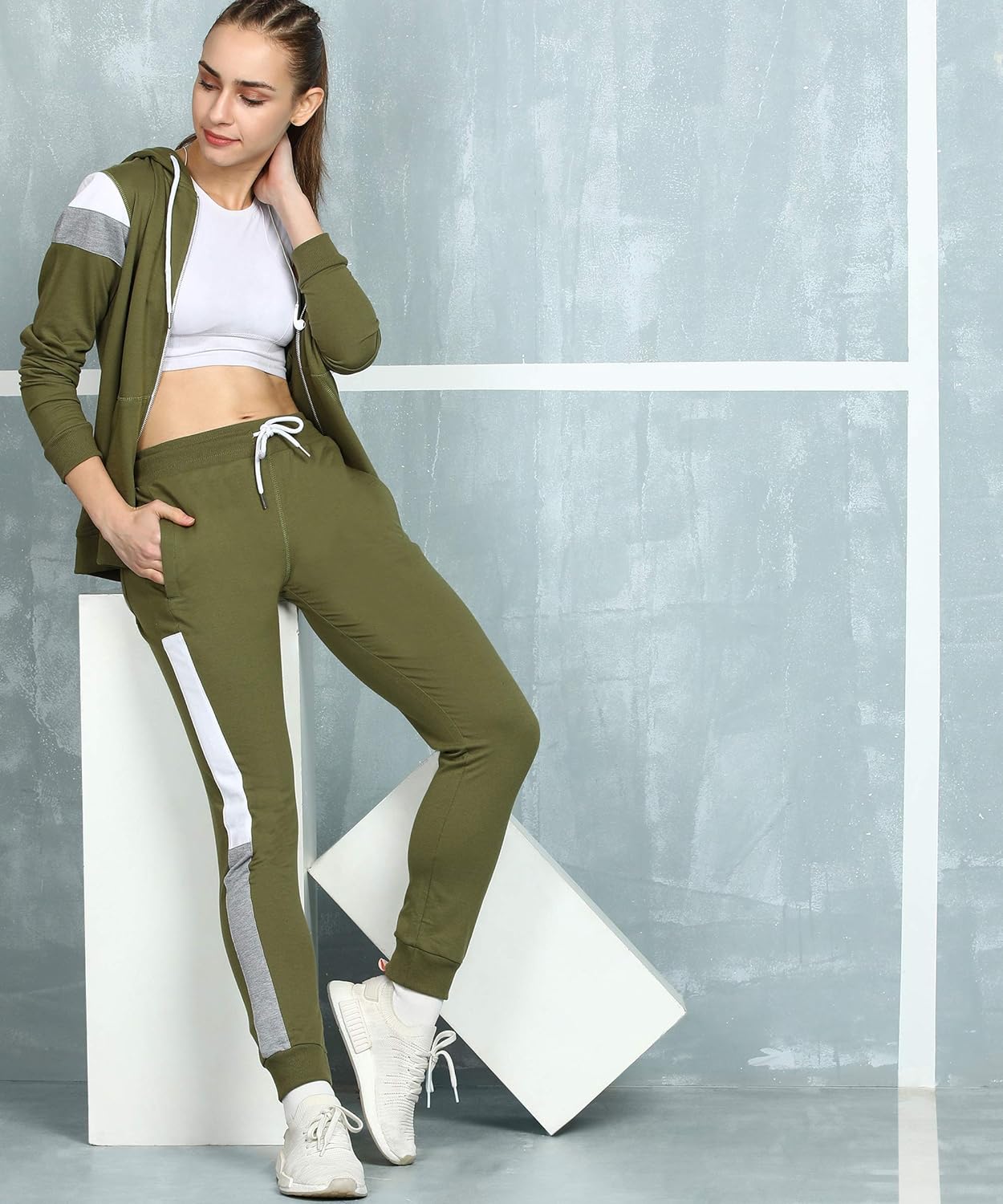 Alan Jones Clothing Women's Coton Solid Track Pants Joggers Pack of 2