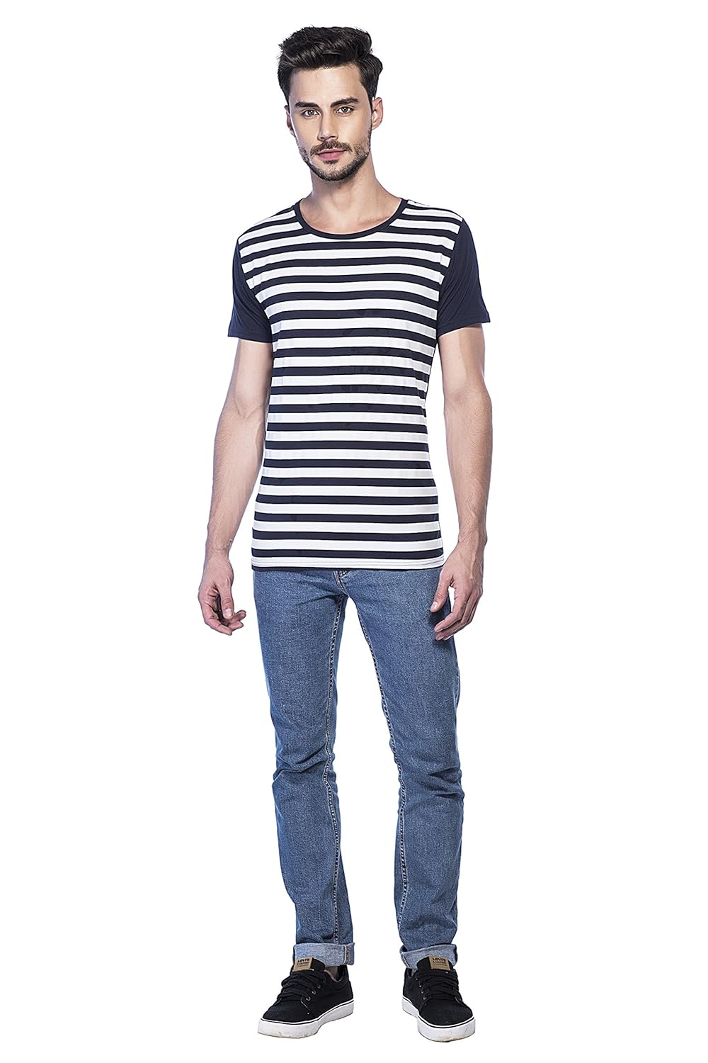 Alan Jones Clothing Men's Slim Fit Striped Cotton T-Shirt-3