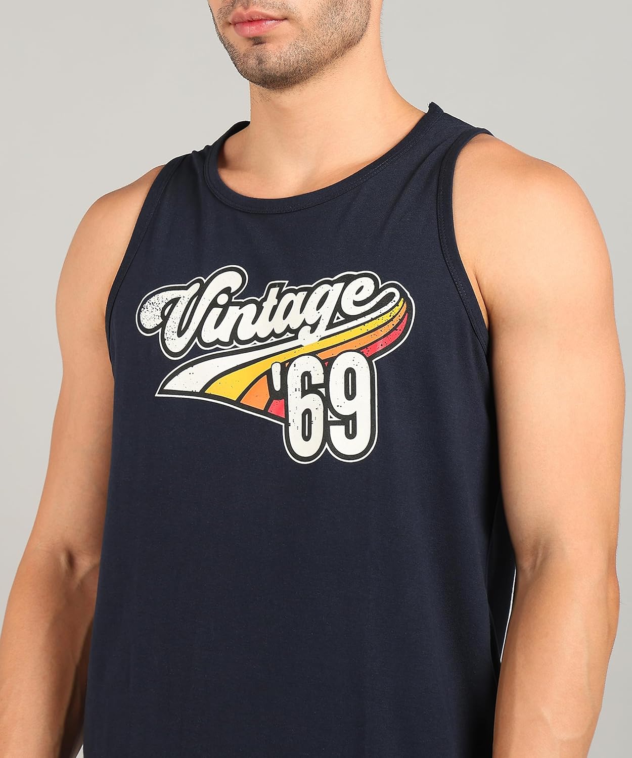 Alan Jones Clothing Men's Cotton Sleeveless Regular Fit T-Shirt-5