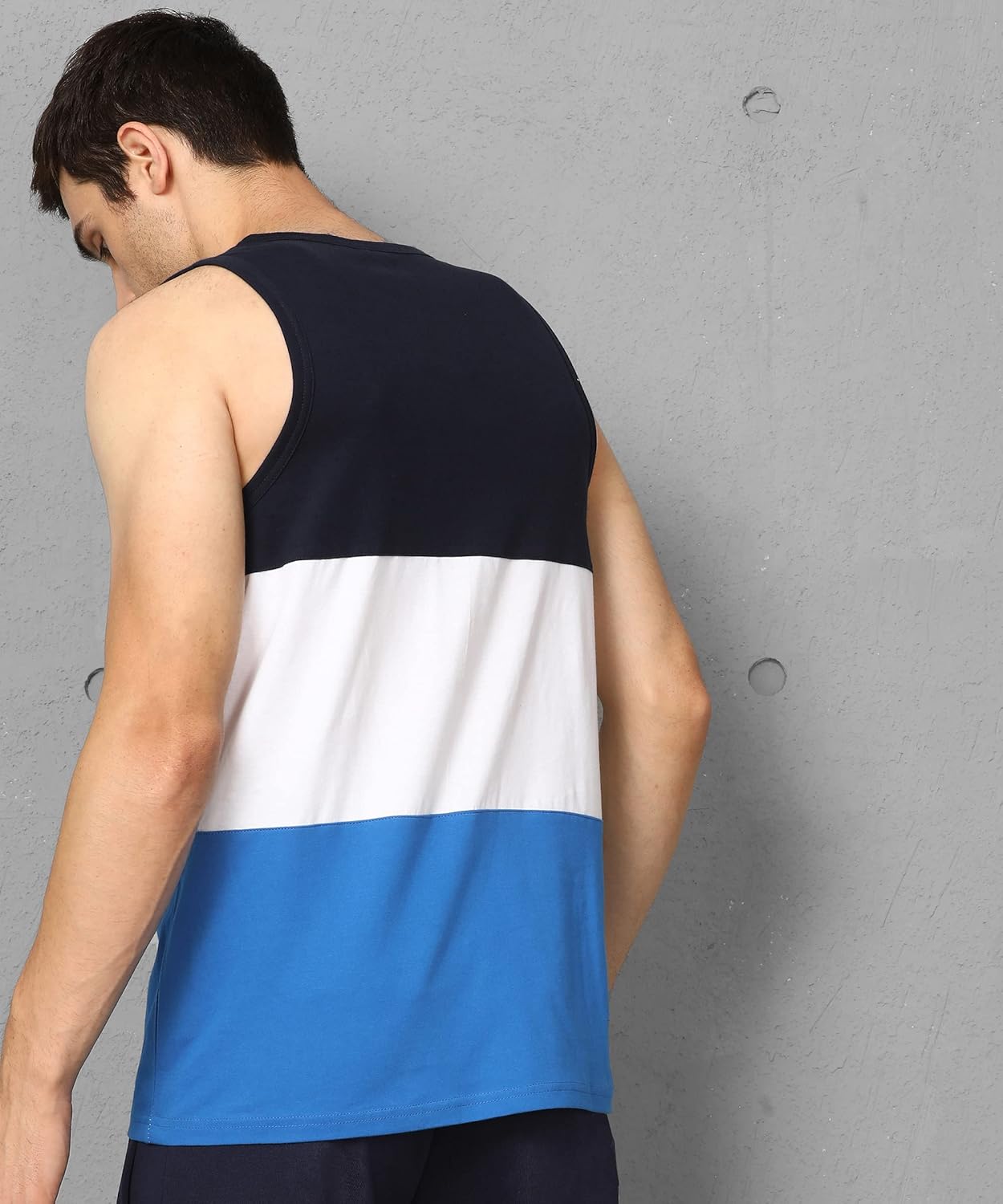 Alan Jones Clothing Men's Cotton Colorblocked Sleeveless Regular Fit T-Shirt-3