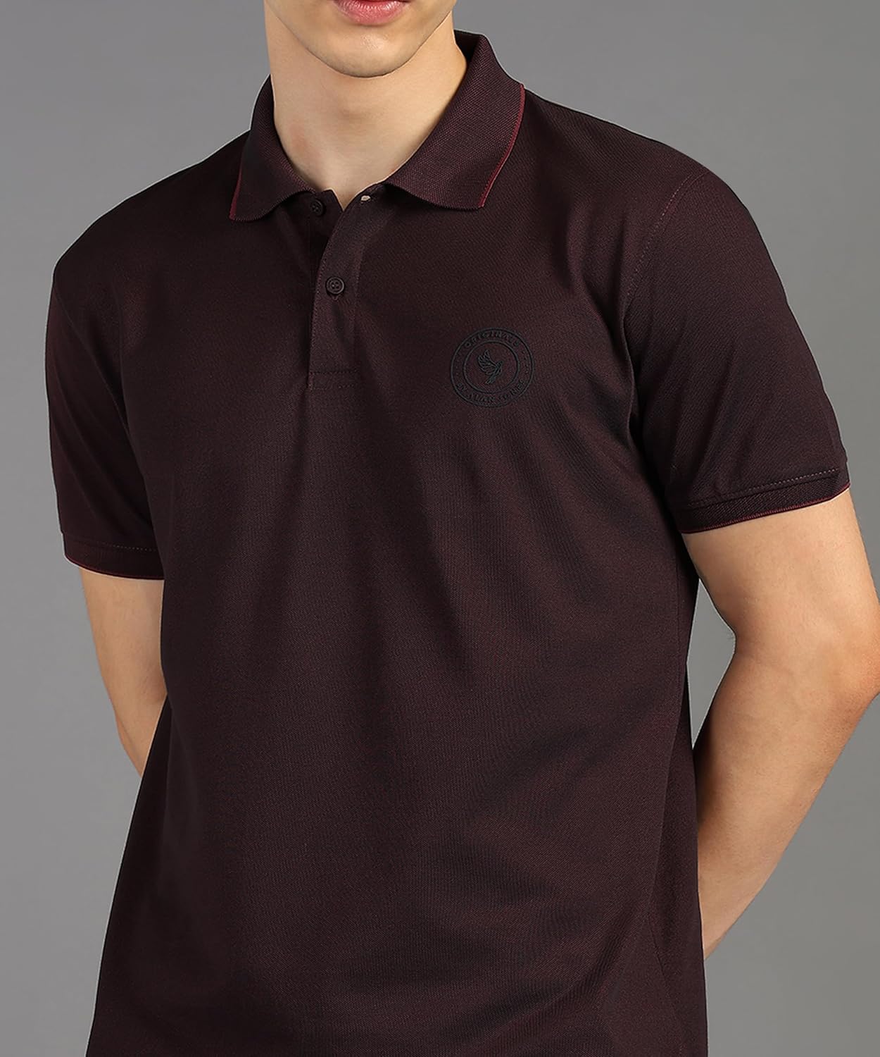 Alan Jones Clothing Men's Solid Short Sleeves Regular Fit Polo T-Shirt-5