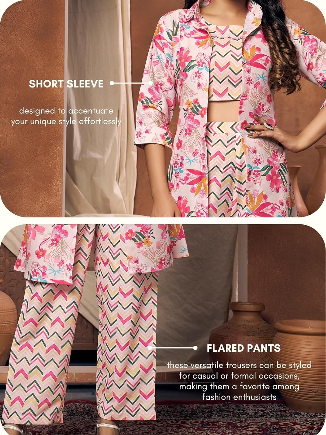 GRECIILOOKS Rayon 3 Piece Co-Ord Set For Women