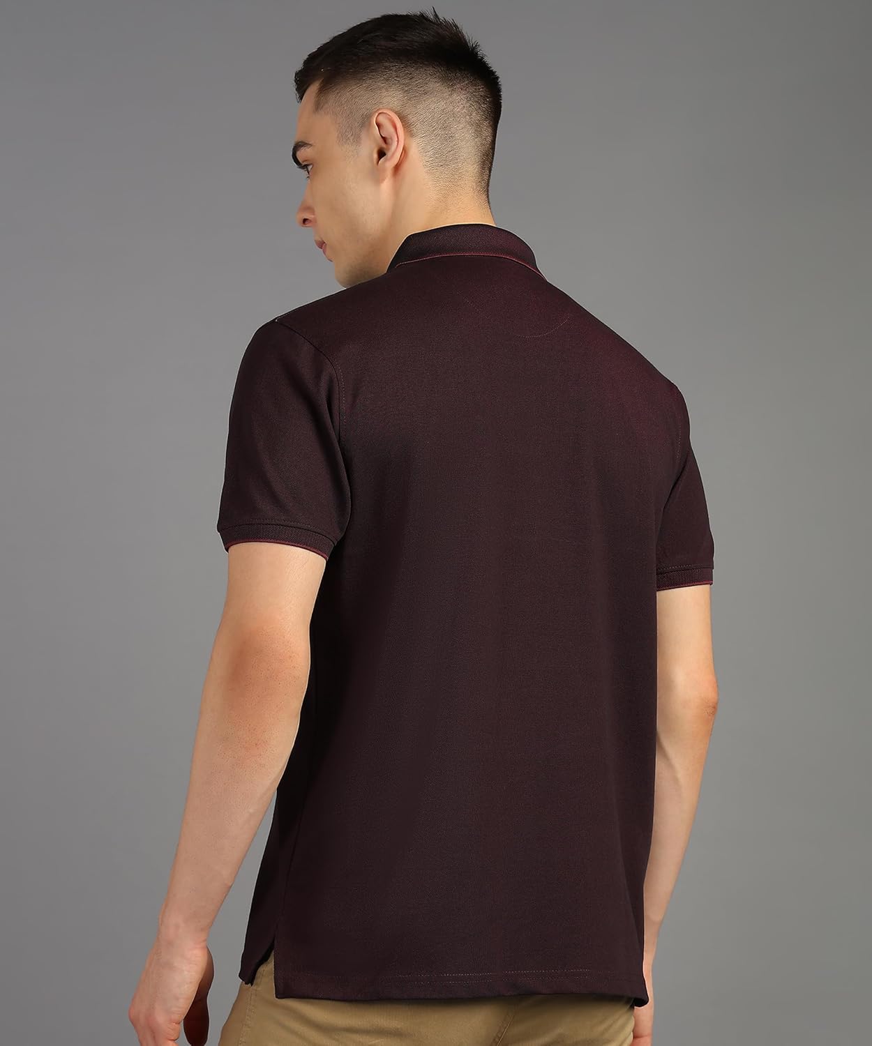 Alan Jones Clothing Men's Solid Short Sleeves Regular Fit Polo T-Shirt-4