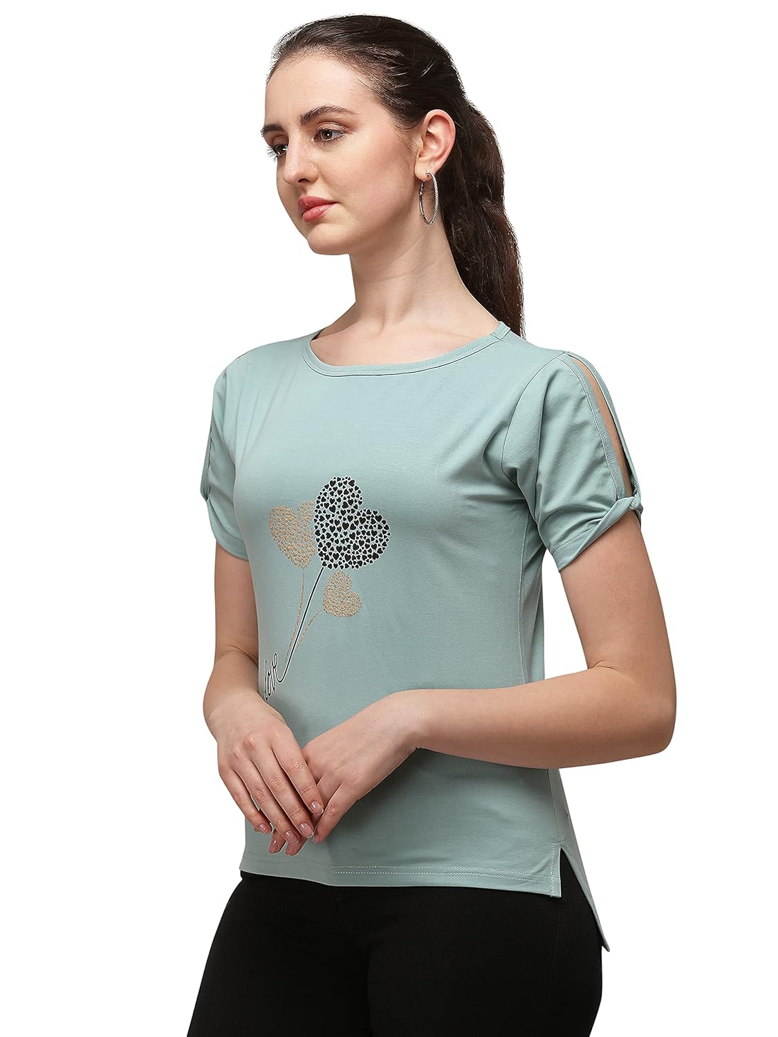 GRECIILOOKS Women's Regular Fit Printed Top Women's Regular Fit Printed Top T-Shirt