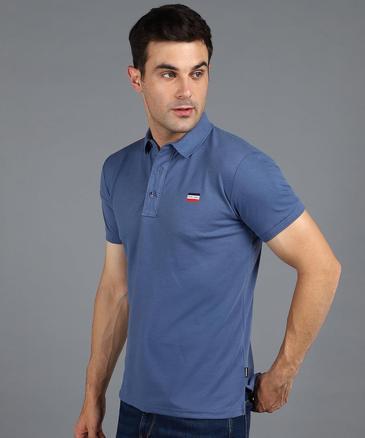 Alan Jones Clothing Men's Solid Slim Fit Polo T-Shirt-3