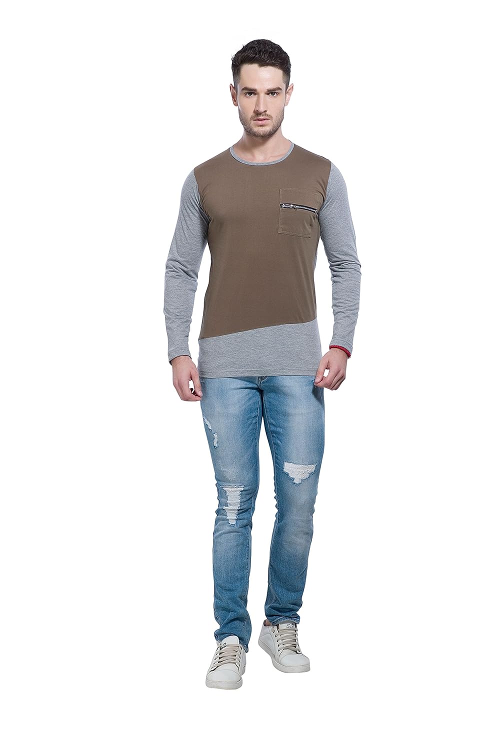 Alan Jones Clothing Men's Cotton Full Sleeves Solid Slim Fit T-Shirt-4