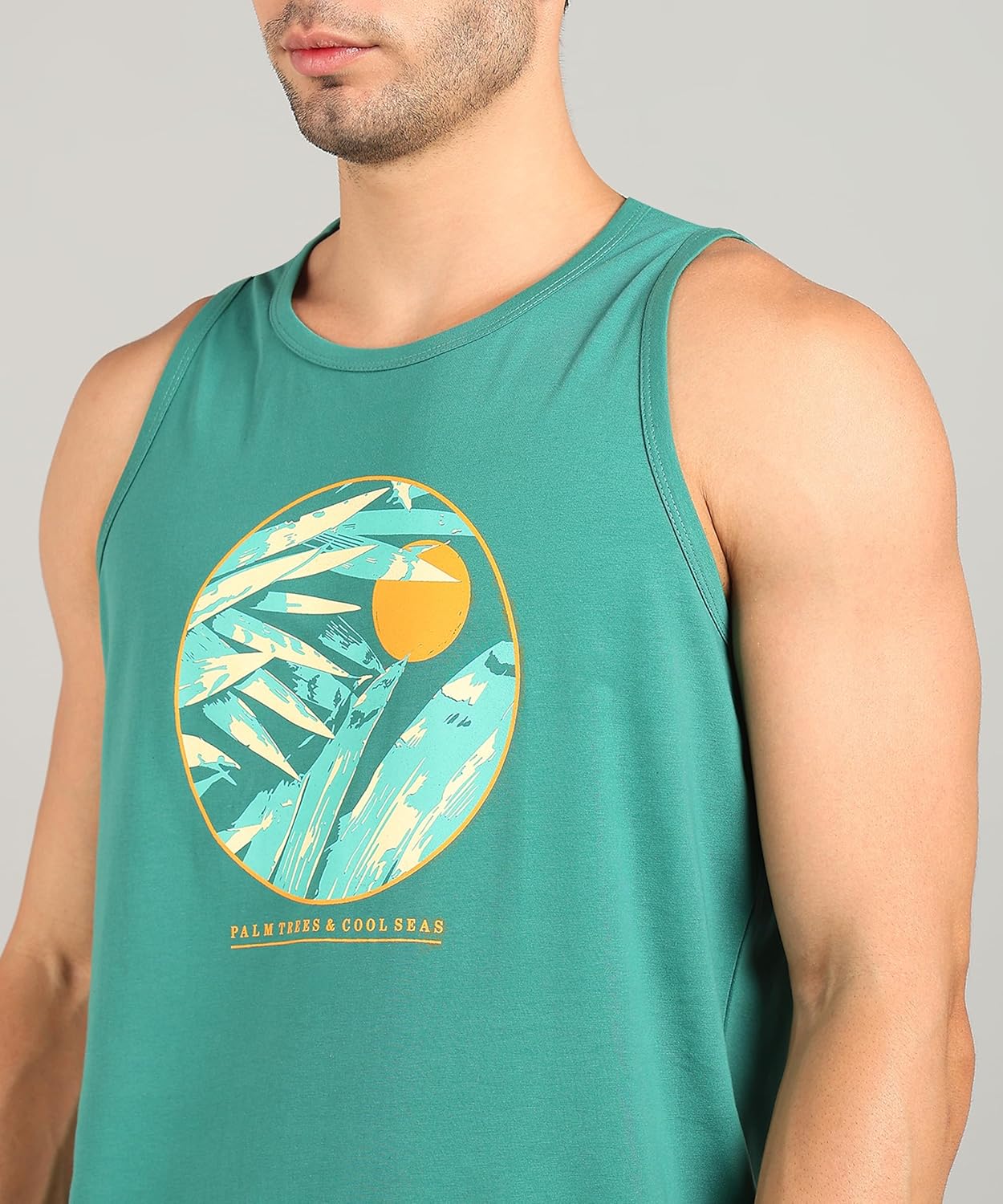 Alan Jones Clothing Men's Cotton Sleeveless Regular Fit T-Shirt-5