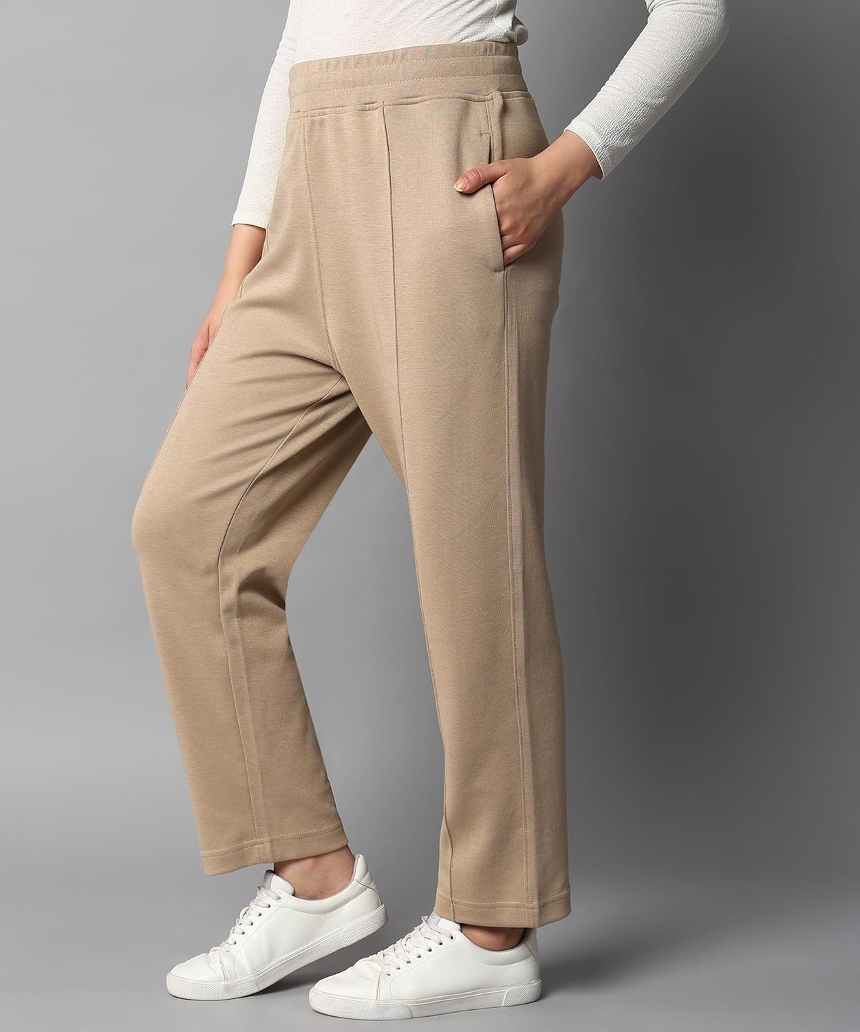 Alan Jones Clothing Women Solid Stretch Staight Pants