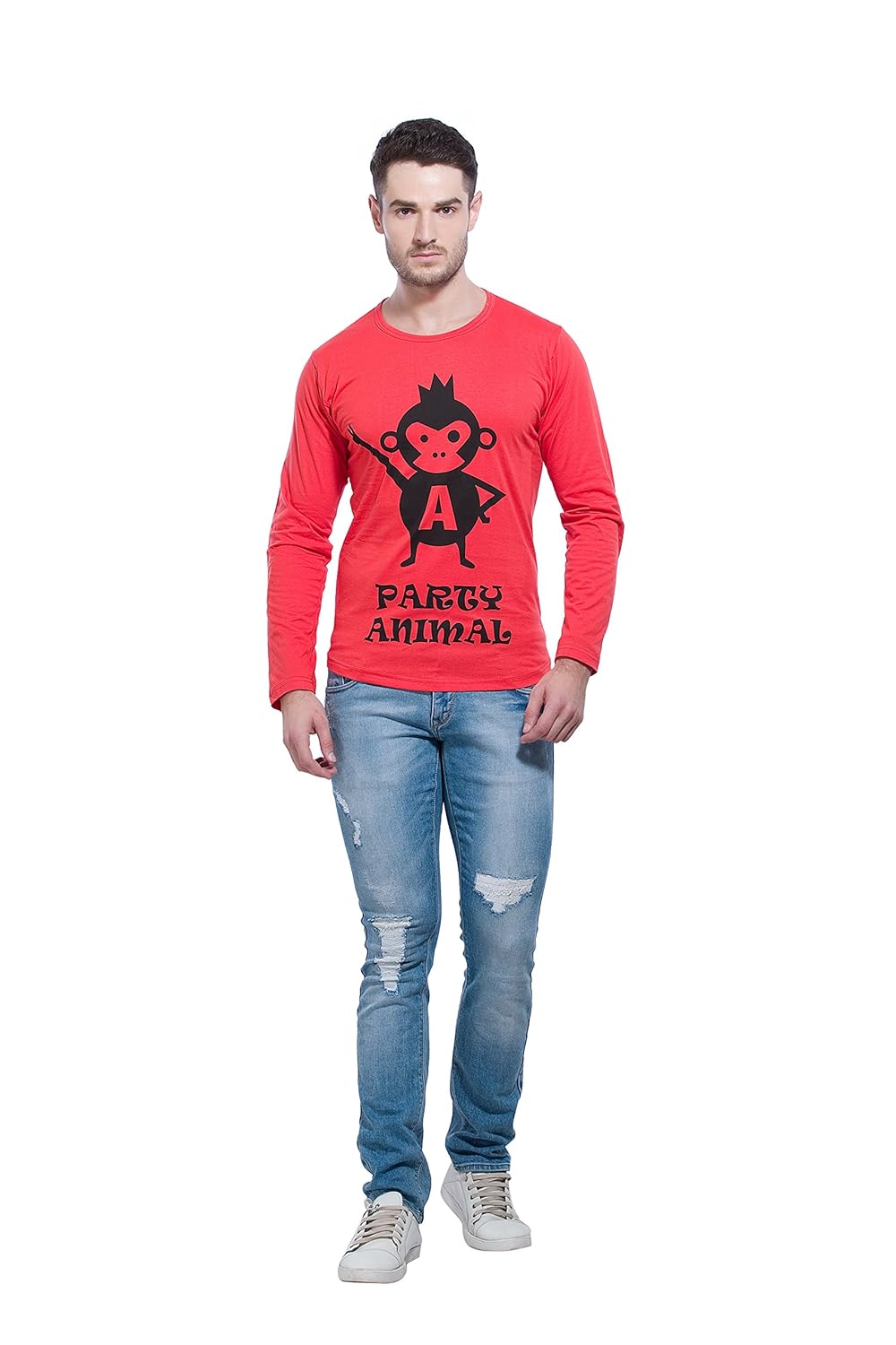 Alan Jones Clothing Men's Cotton Full Sleeves Printed Slim Fit T-Shirt-4