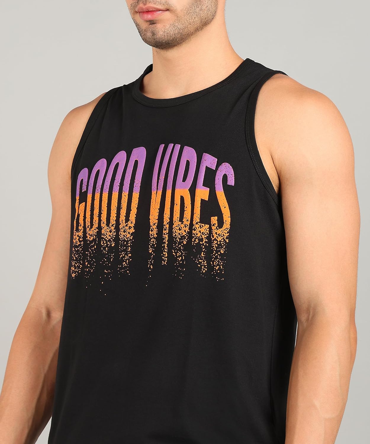 Alan Jones Clothing Men's Printed Cotton Sleeveless Regular Fit T-Shirt-5