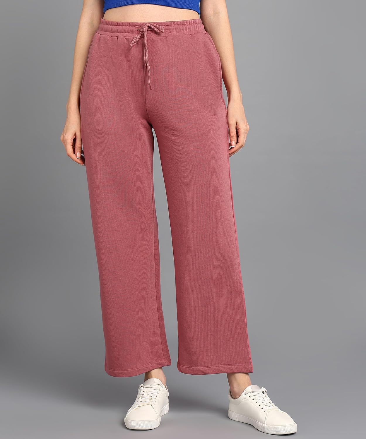 Alan Jones Clothing Solid Women's Relaxed Fit Wide Legs Track Pant