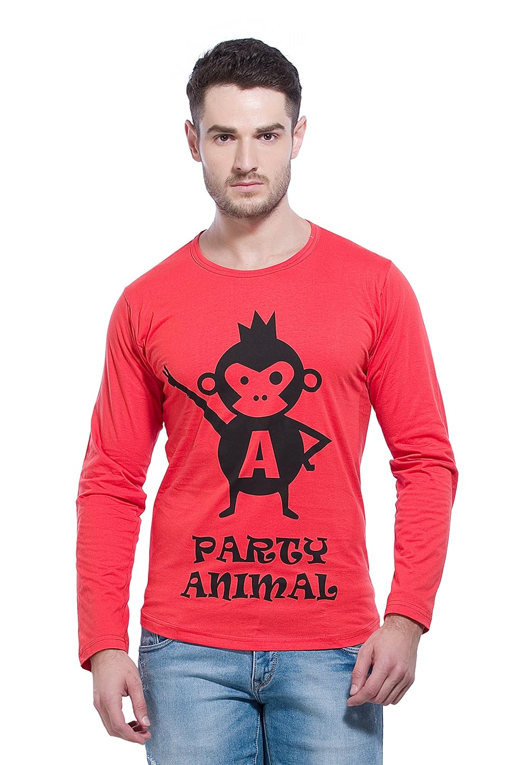 Alan Jones Clothing Men's Cotton Full Sleeves Printed Slim Fit T-Shirt-1