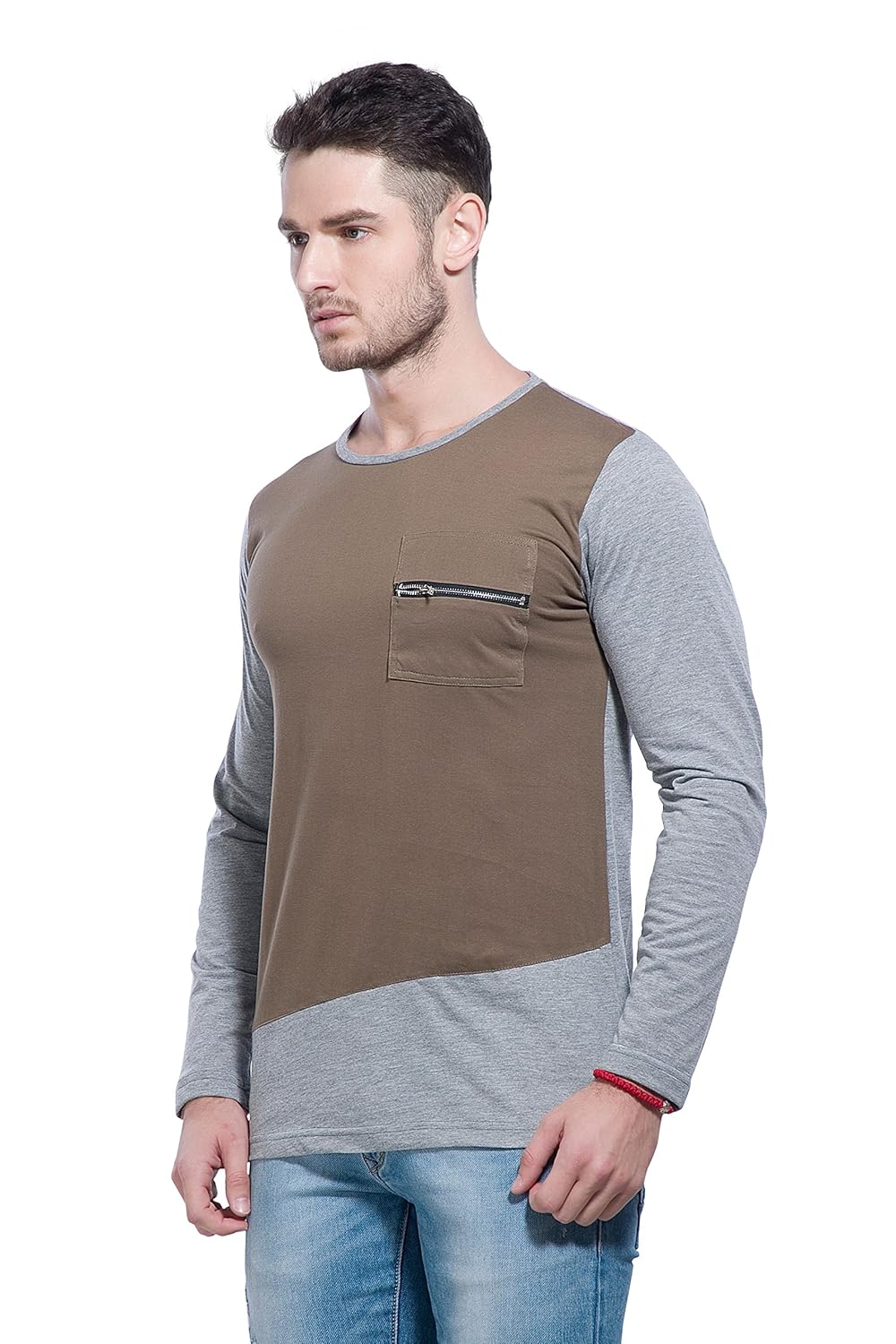 Alan Jones Clothing Men's Cotton Full Sleeves Solid Slim Fit T-Shirt-2