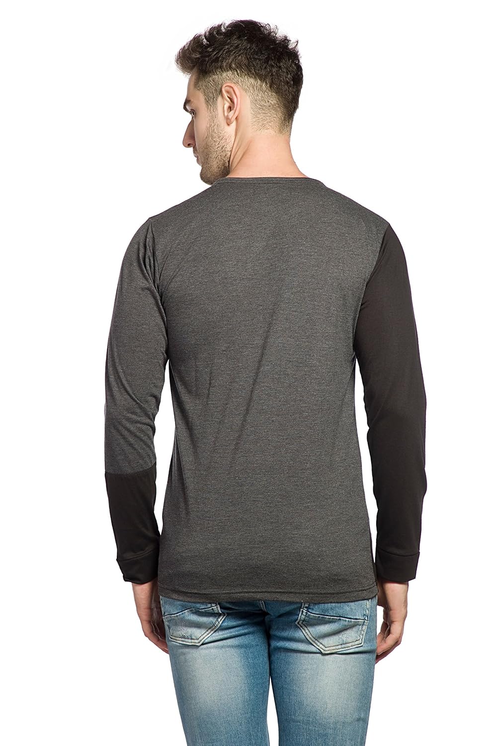 Alan Jones Clothing Solid Men Slim Fit Round Neck Full Sleeve Cotton T-Shirt-3