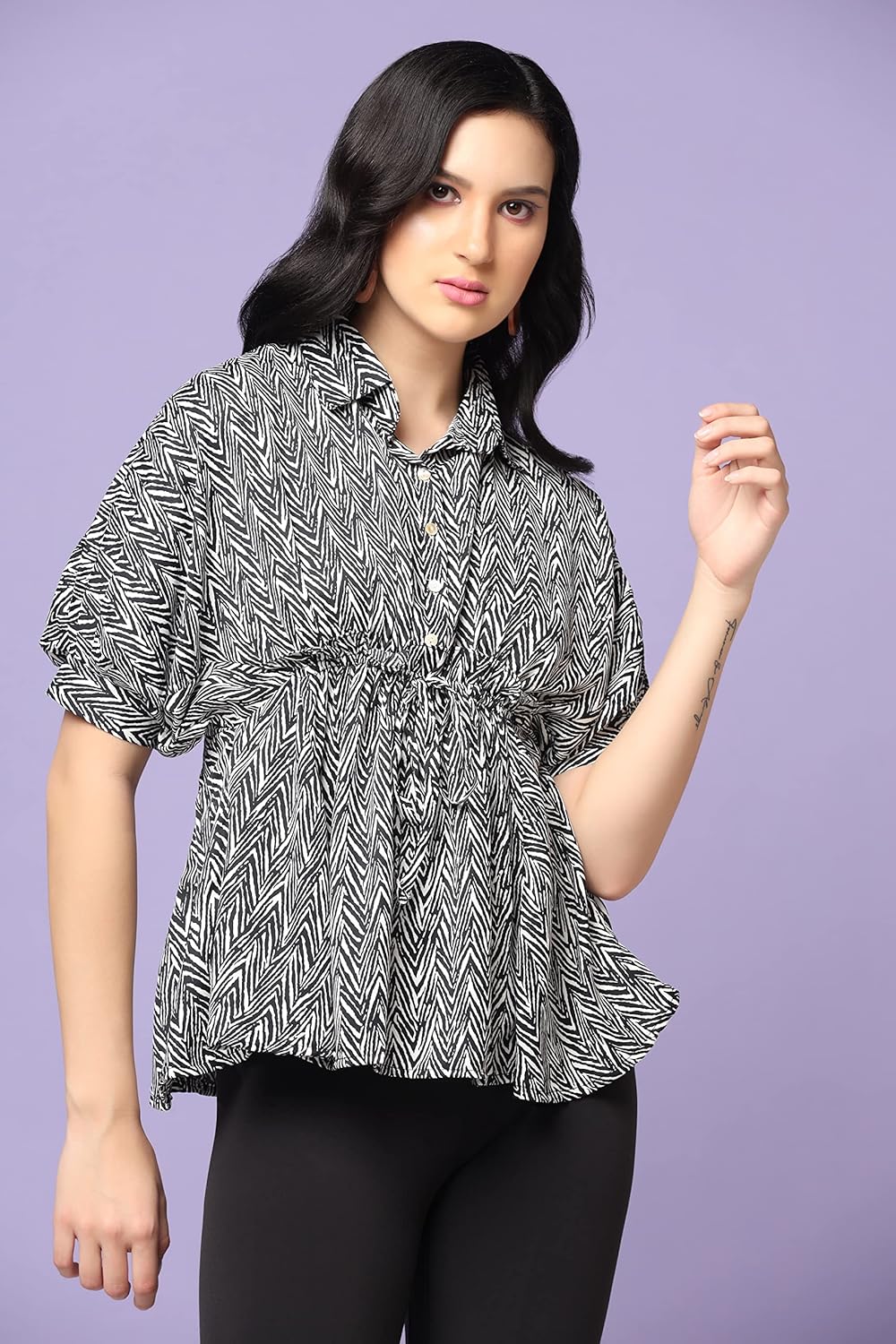 GRECIILOOKS Women's Printed Regular Fit Top