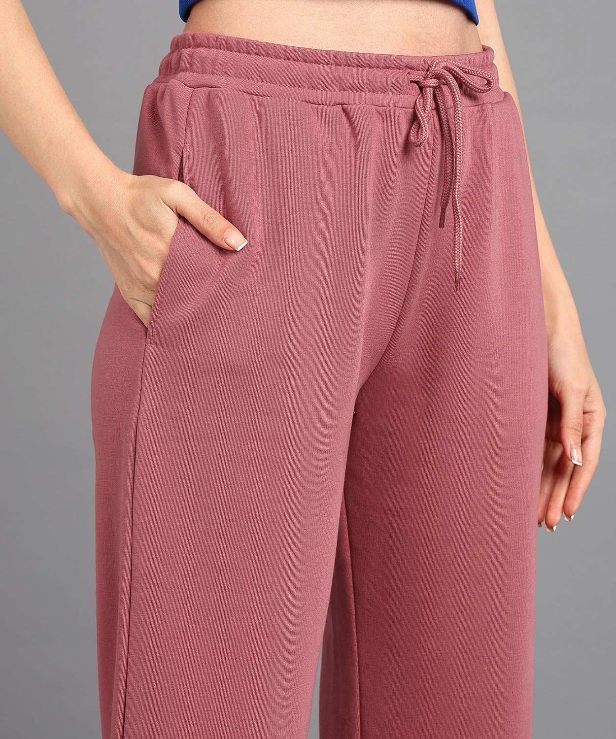 Alan Jones Clothing Solid Women's Relaxed Fit Wide Legs Track Pant