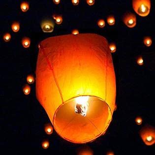GreenUniverse Paper Sky Lanterns Wishing Candle Akash Kandil Hot Air Balloon For Diwali Marriage Christmas Party Celeberation Wedding All Festival Multi-Color (Pack Of 1)