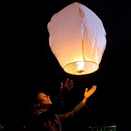 PRINT BHARAT Sky Lanterns Multicolour Hot Air Balloon/Flying Night Sky Light Candle for Diwali/Christmas/Birthday/All Festival Multicolor,Paper (Lanten 4)
