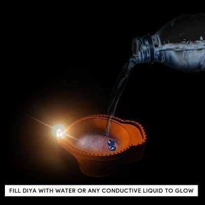 Dipika Enterprises Water Sensor Electric LED Diyas Plastic Flameless & Smokeless LED Diwali Light Diya Warm Tea Ligth Candles for All Festivals,Christmas,Home Decorators |Led Diwali Diya (18)