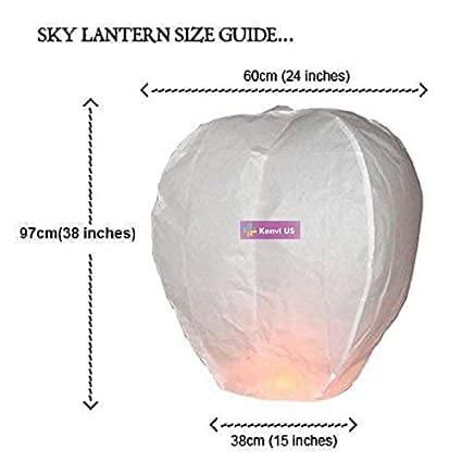 Kenvi US Sky Lanterns Wishing Hot Air Balloon/Flying Night Sky Light Candle for Diwali/Christmas/Birthday/All Festival Multicolor Pack of 5 || TT66