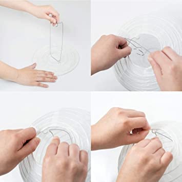 Wagela Round Hanging Ball Paper Hanging Lantern Paper Lamp for Decoration at Diwali Party Birthday Chrismas New Year Multicolor, Multicolor Paper Hanging Lantern (White 10 in_Pack of 5)