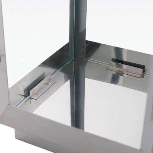 OPAXA LIVING - Shiny Stainless Steel Decorative Candle Lantern Handcrafted Diwali Decor Candle Holder Diwali Decor Lantern for Home Decor (Medium) (Silver) (14x14x43 CM)