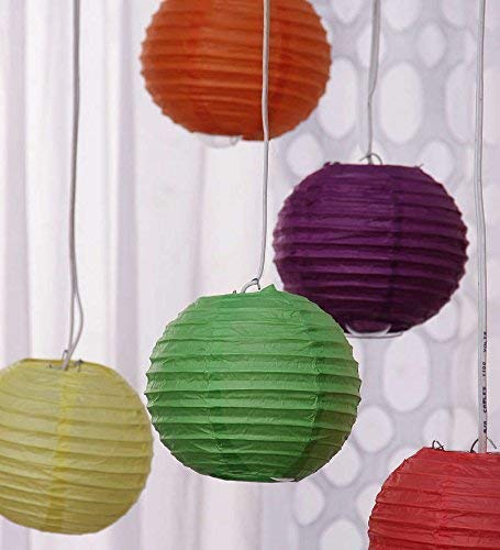 Crazy Sutra® Paper Lamp Hanging Lantern Kandeel, for Decoration Hotels Home Diwali Lantern Light Fixture (Multicolor, Size Medium) 3 Pcs