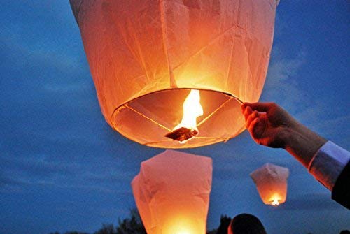 EVOLO Deals Paper Sky Lantern Lamp Light Hot Air Balloon for Occasions Flying Sky Light Lantern for Diwali Birthday Christmas Pack of 10(EV29)