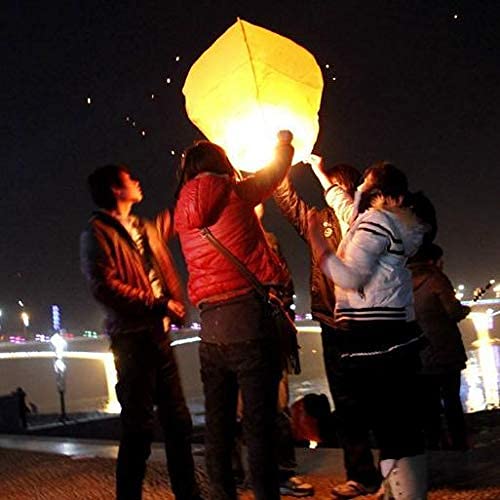 CH Paper Sky Lantern Hot Air Balloon-Pack of 10 (Multicolour) Wishing Hot Air Lanterns Balloon