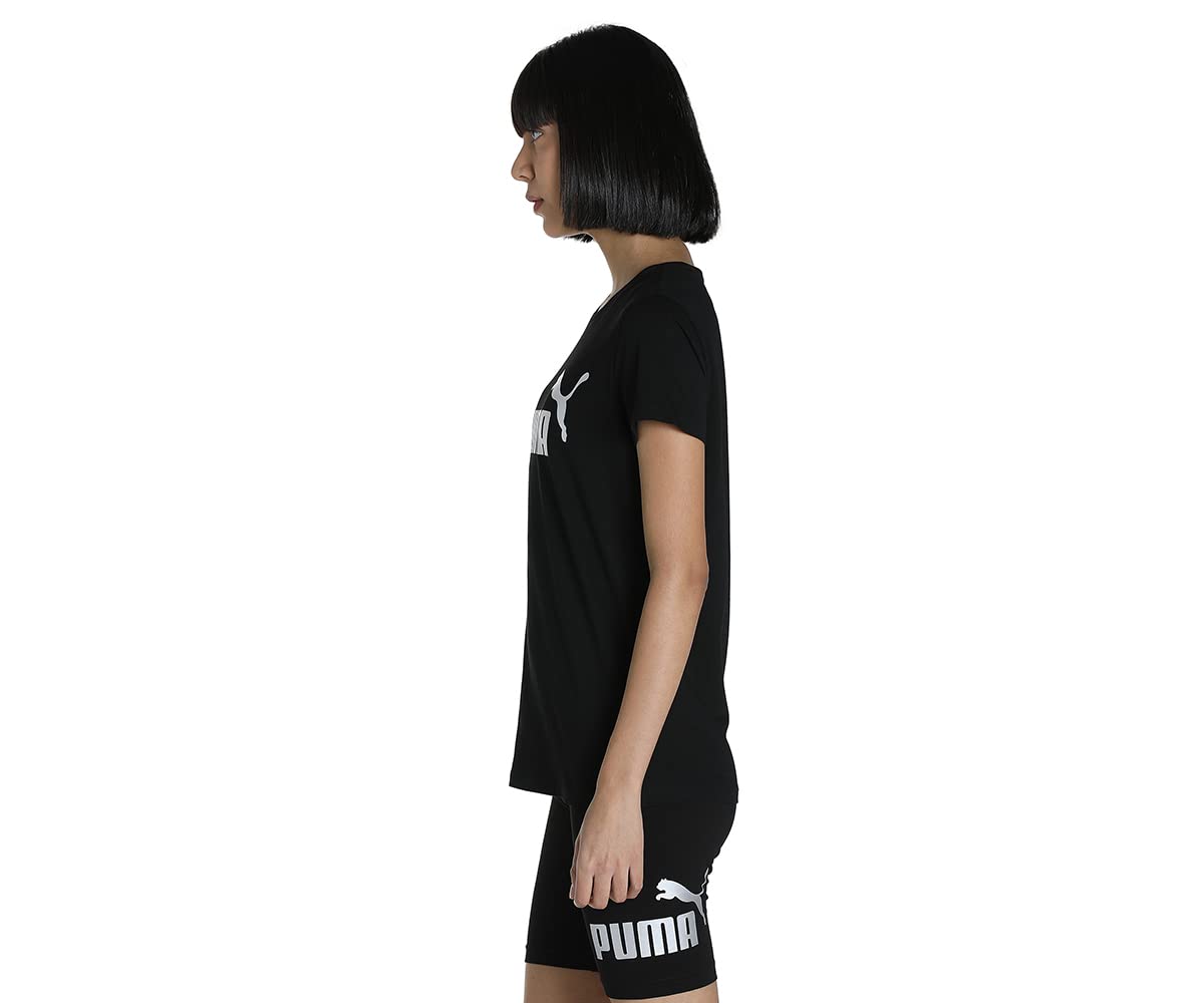 Puma Womens Regular Cotton Essential and Metallic Logo Tee