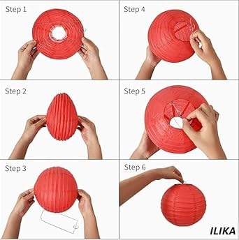 Wagela Round Hanging Ball Paper Hanging Lantern Paper Lamp | Balcony Decoration Items Outdoor | Light Lamp | Hanging Lamp | Lantern Paper Lamp for Decoration at Party Birthday Diwali. (White, 10pcs)