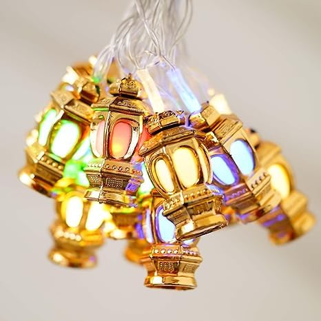 Golden Lantern Shaped LED Color Changing Steady Fairy String Lights for Diwali Decoration - Diwali Lights, 4 Metre Length - Diwali Decoration Items for Home Decor (LEDLIGHT109)