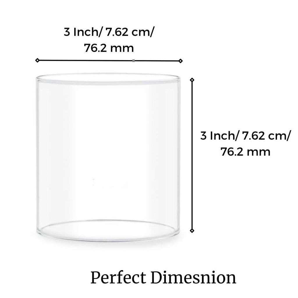 True Decor Borosilicate Diya Glass Cover Only Without Diya Glass Cover (Height: 3 Inch Width: 3 Inch)