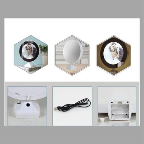 Magic Mirror Photo Frame (white round)