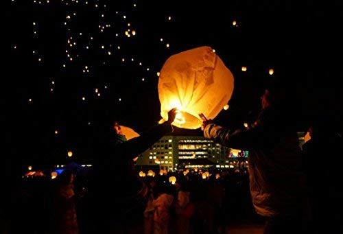STYLISTY IND Paper Sky Lantern Lamp Light Hot Air Balloon for Special Occasions (Assorted Colour) Pack of 10 Wishing Lanterns for Christmas Diwali (rn014)