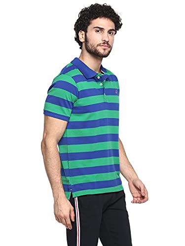 AMERICAN CREW CottonPoly Striped Polo T-Shirt for Men-2