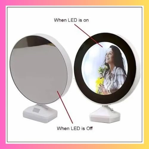 Magic Mirror Photo Frame (white round)