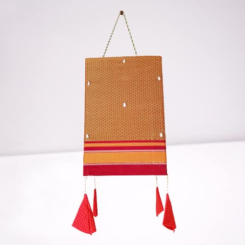 Khun Lantern/Kandil/AkashDiya for Diwali Festive Celebration, Home Decoration. Unique, Trending Handcrafted, Handmade Decor, Foldable Reusable Lamp Shade. Easy To Use. (Golden)