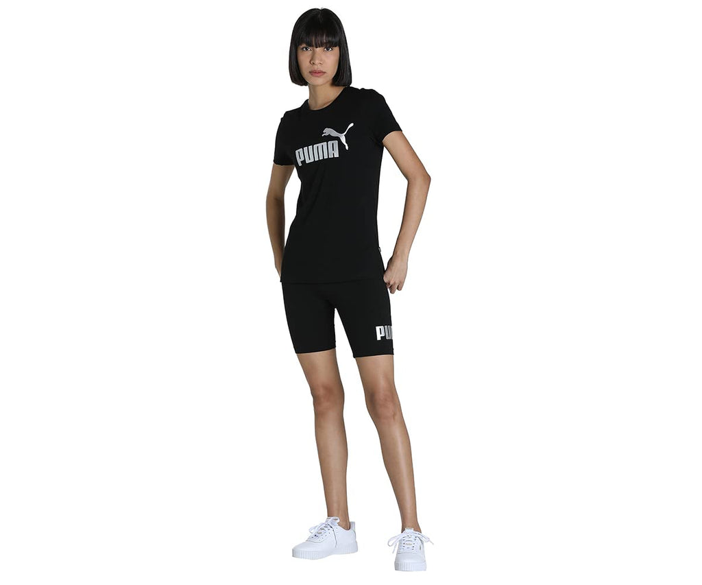 Puma Womens Regular Cotton Essential and Metallic Logo Tee