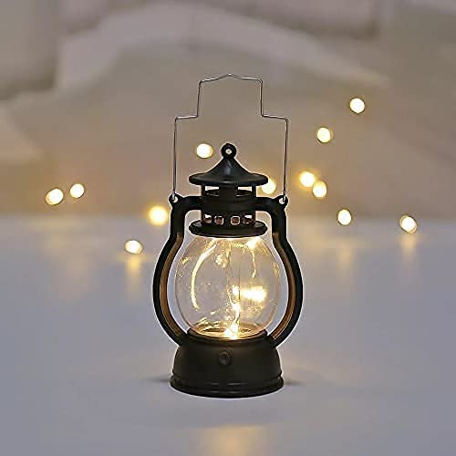 SATYAM KRAFT 4 Piece Acrylic Antique Lamp Hurricane Wall Hanging LED String Light Holders Perfect for Home Decor, Diwali Decor, Gifts, Bedrooms, and Living Rooms (Yellow)