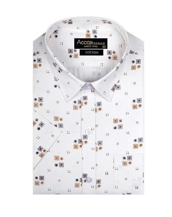 Accox Men's Cotton Printed Formal Shirt (B0D22W5JYK)