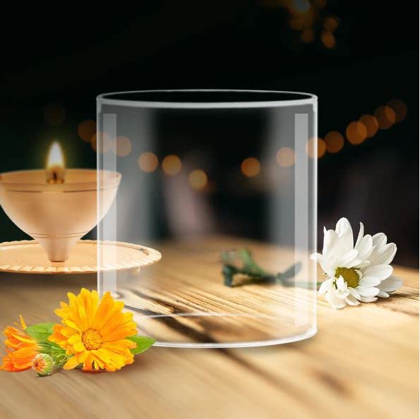 True Decor Borosilicate Diya Glass Cover Only Without Diya Glass Cover (Height: 3 Inch Width: 3 Inch)