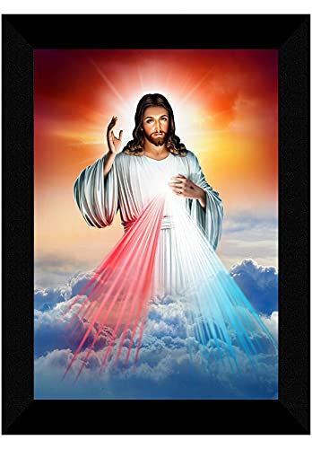 SAF Jesus Multi-Effect UV Textured Home Decorative Gift Item Framed Painting 10 Inch X 13 Inch SANFK30787