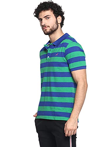 AMERICAN CREW CottonPoly Striped Polo T-Shirt for Men-4