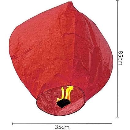JAICRAFTPUR Sky LanternsCandle Hot Air Balloon for Diwali/Marriage/Christmas/New Year/All Festival Multicolor (Pack of 10)