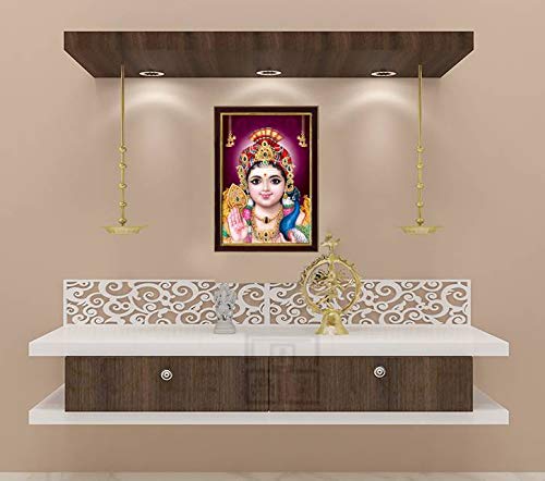 SAF paintings Religious Lord Murugan Swamy Kartikey SAFR6592 Sparkle Coated Digital Print Painting (13.25 inch x 9.25 inch) SAFR6592, Standard