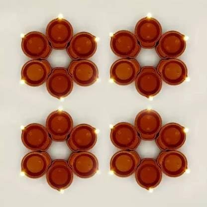 Dipika Enterprises Water Sensor Electric LED Diyas Plastic Flameless & Smokeless LED Diwali Light Diya Warm Tea Ligth Candles for All Festivals,Christmas,Home Decorators |Led Diwali Diya (18)