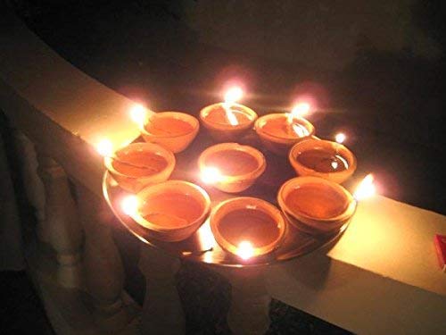 Pure Source India Natural Clay Traditional Diwali Ke Diye | Earthen Clay Diya | Mitti Ka Diva | Diyas for Pooja | Multipurpose Diya | Pooja Items (Set of 24)