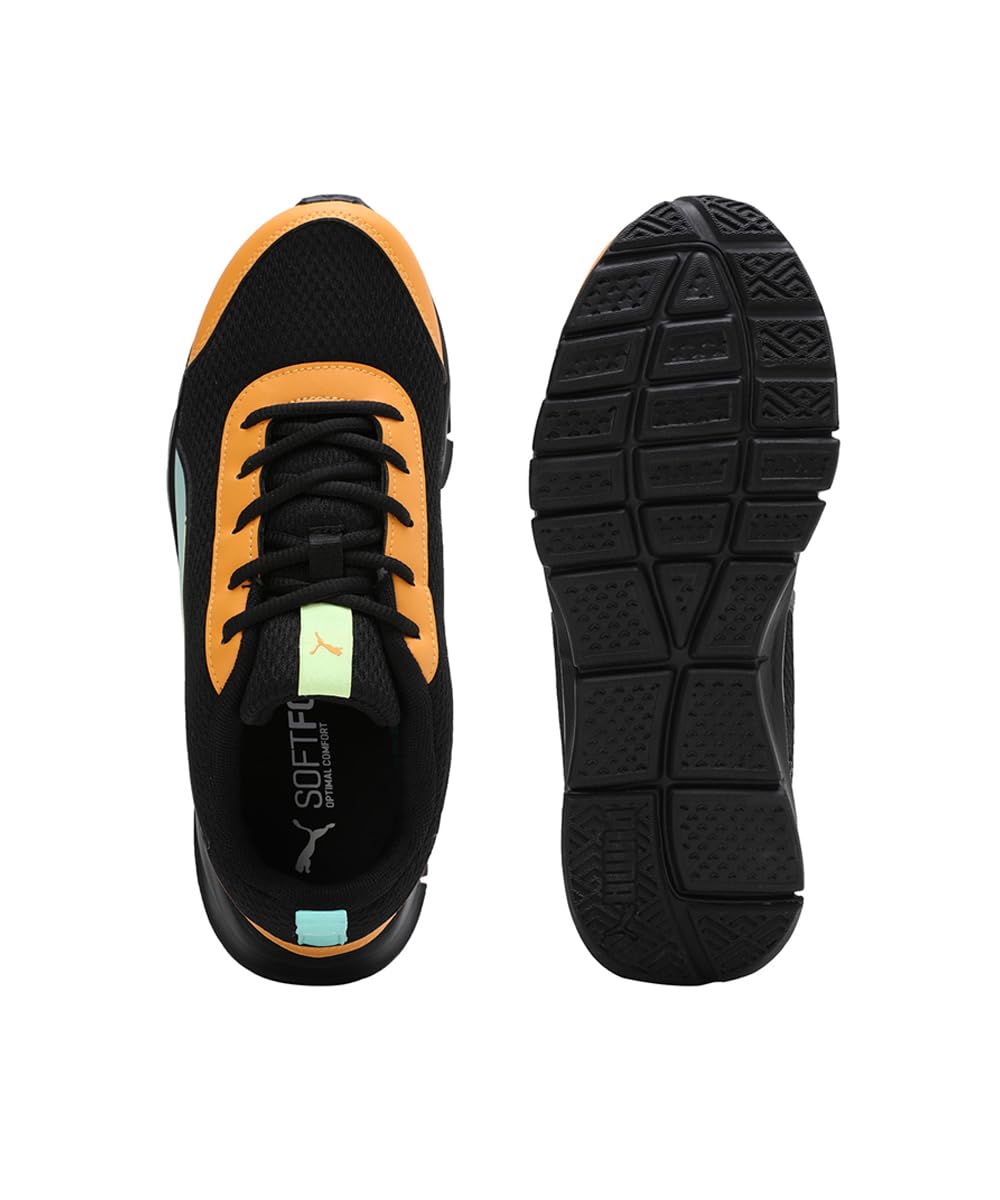 Puma Unisex-Kid Racer JR V1 Black-Zinnia-Electric Peppermint Sneaker - 6 UK (38882303)