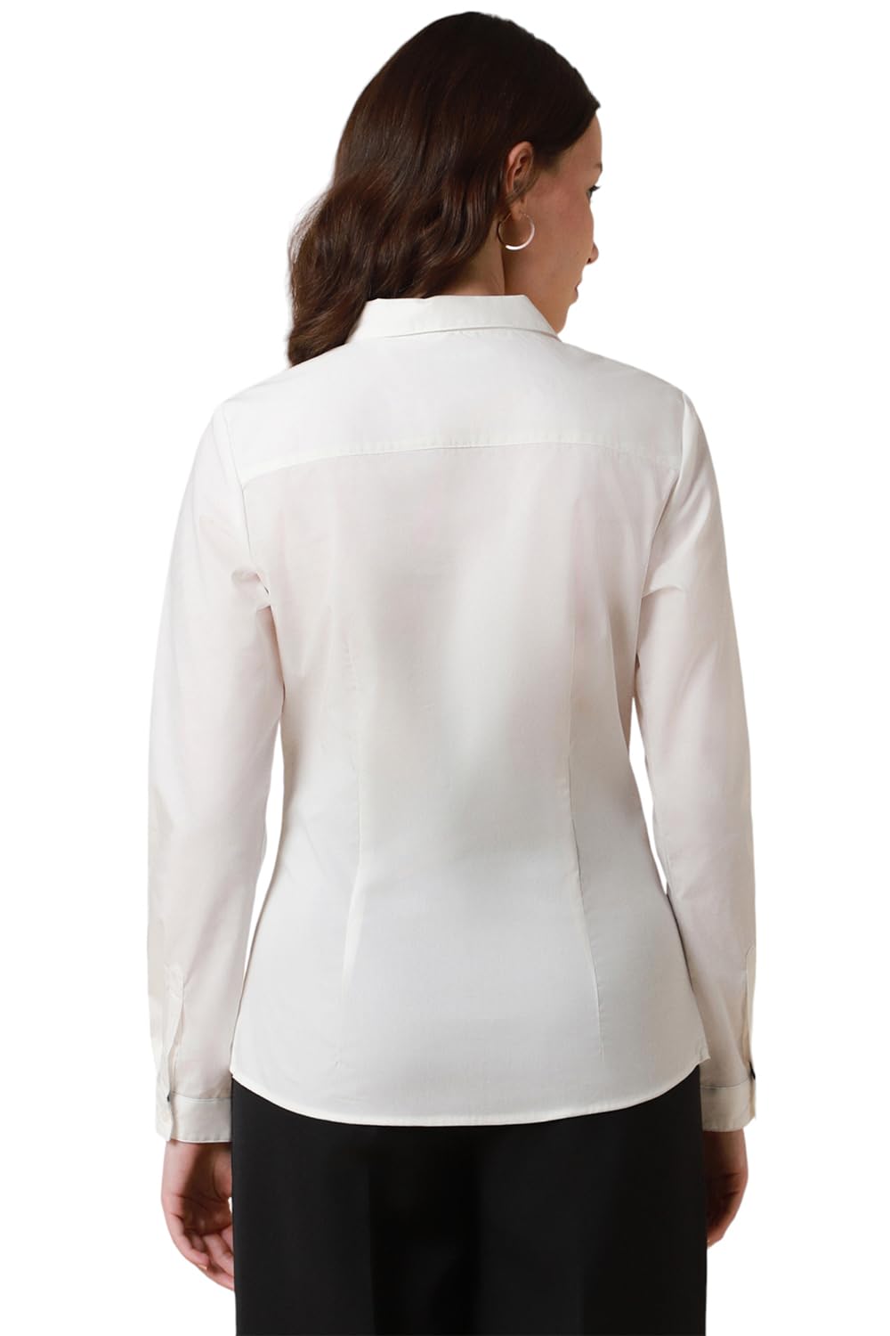 Allen Solly Women's White Plain Long Sleeve Casual Shirt